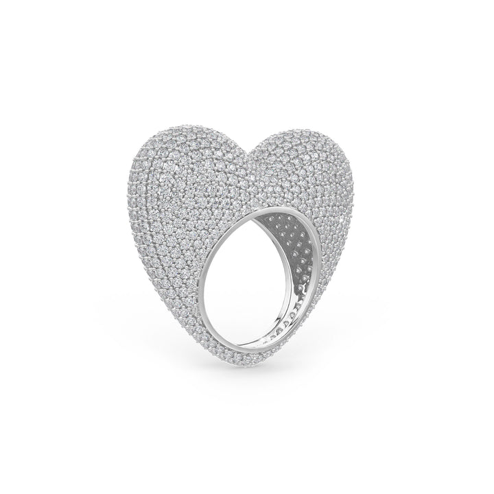 The Love ring in silver crystals