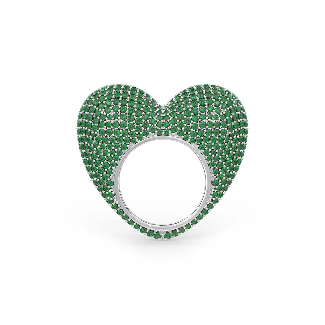 The love ring in emerald green