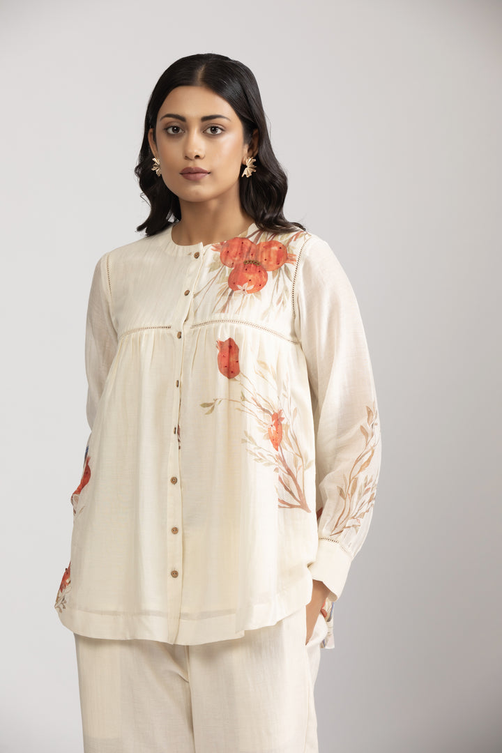 Ivory Anaar Silk Chanderi Coord Set