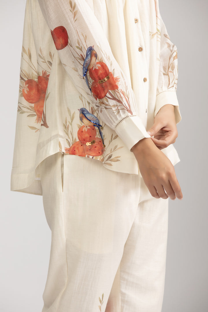 Ivory Anaar Silk Chanderi Coord Set