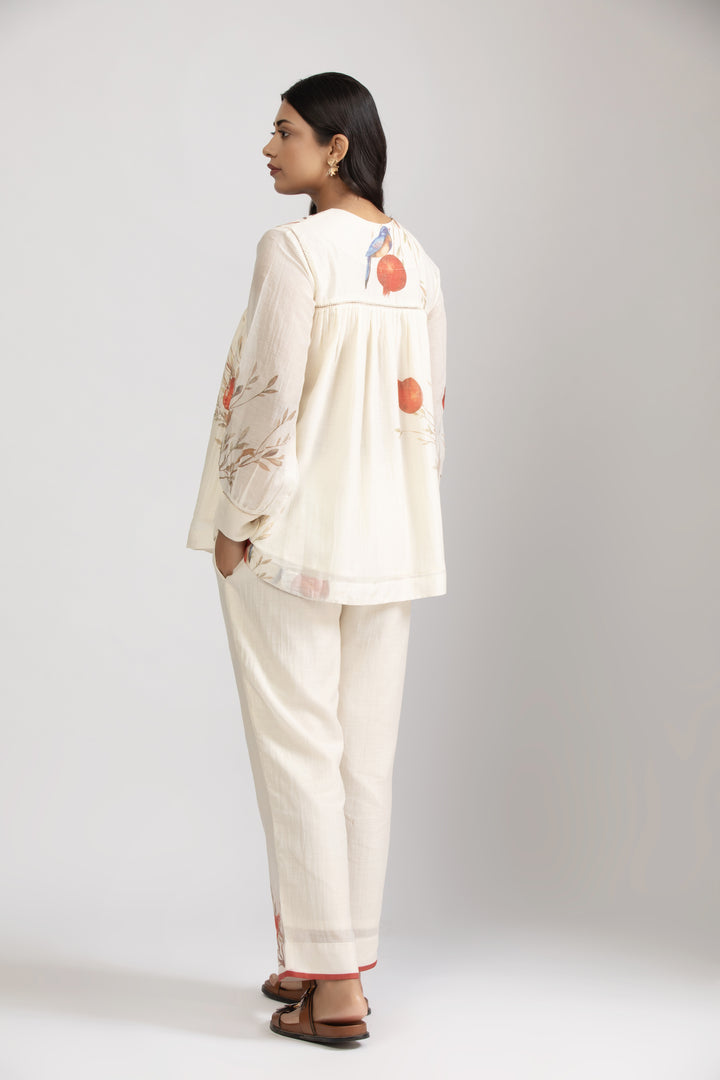 Ivory Anaar Silk Chanderi Coord Set