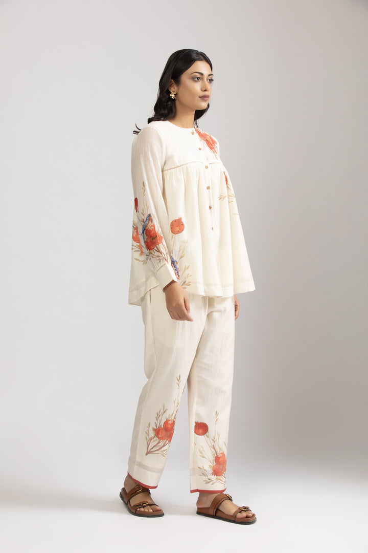 Ivory Anaar Silk Chanderi Coord Set