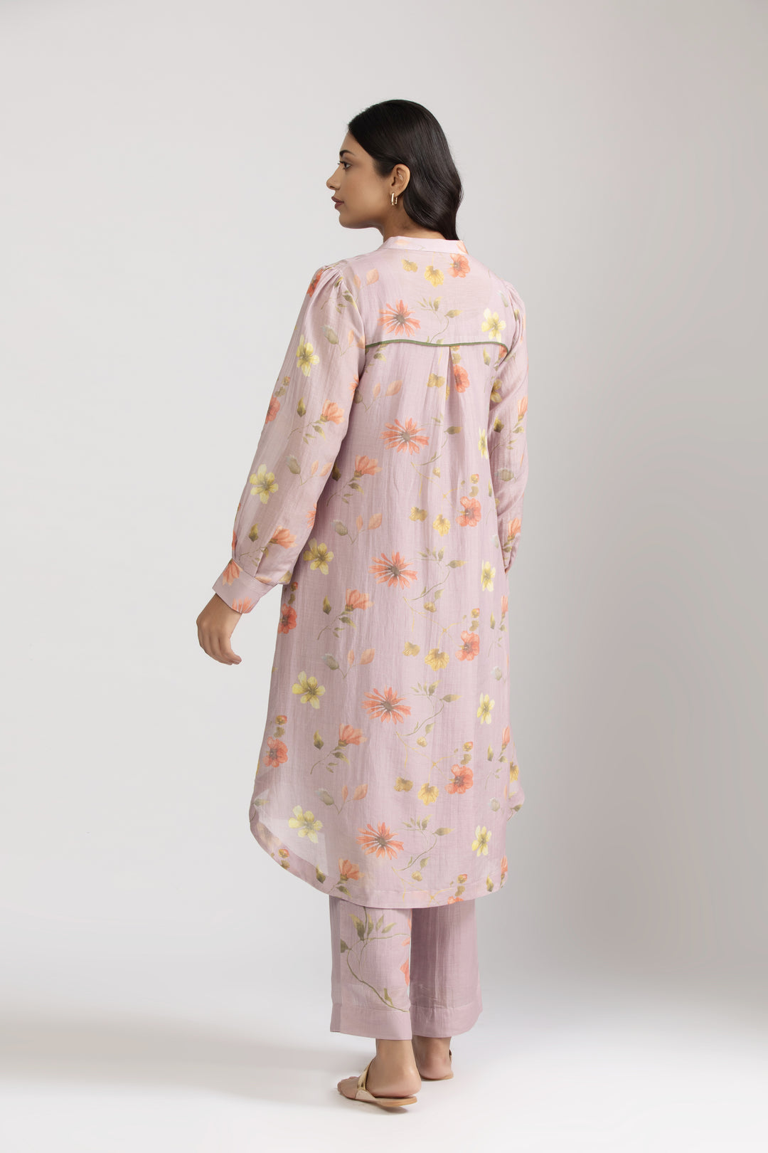 Lavender Iris Silk Chanderi Kurta Set