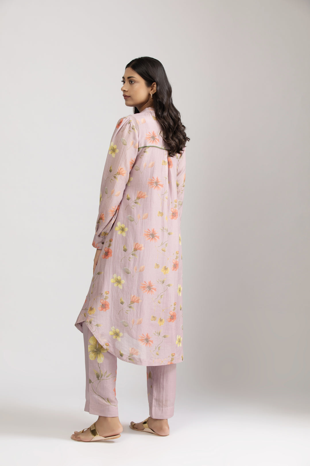 Lavender Iris Silk Chanderi Kurta Set
