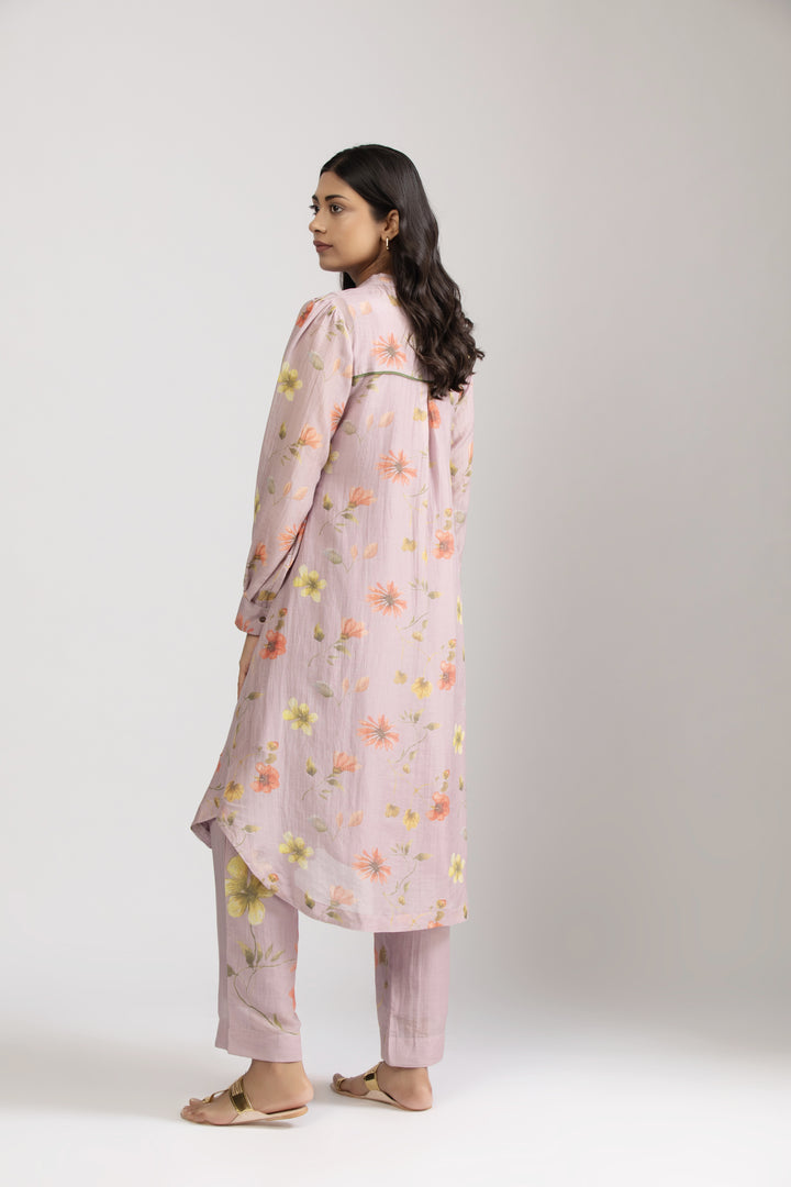 Lavender Iris Silk Chanderi Kurta Set
