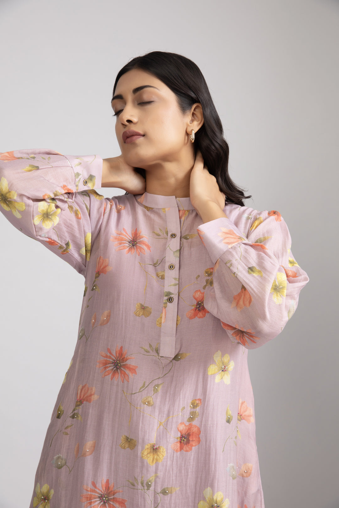 Lavender Iris Silk Chanderi Kurta Set