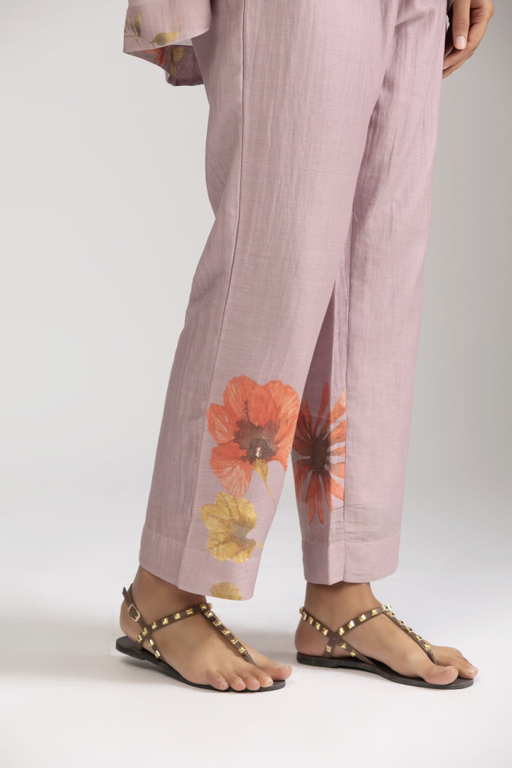 Lavender Iris Silk Chanderi Coord Set