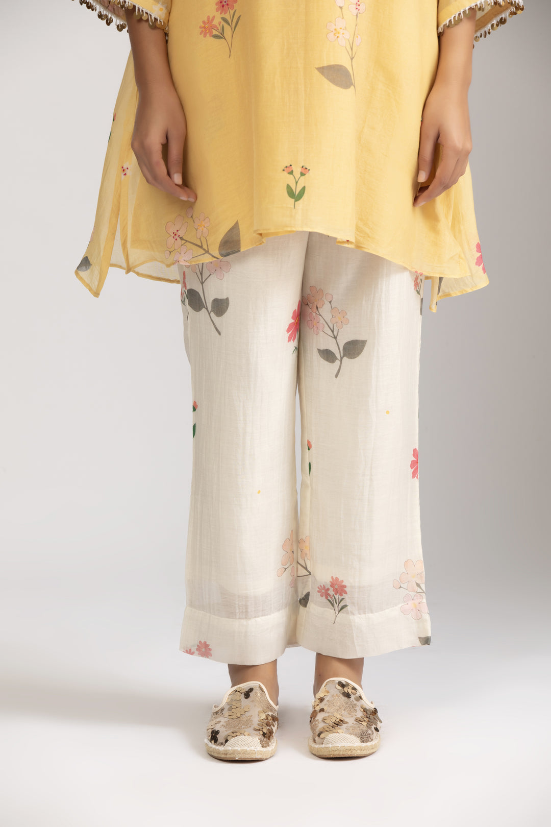 Ume Lemon Silk chanderi Kurta Set