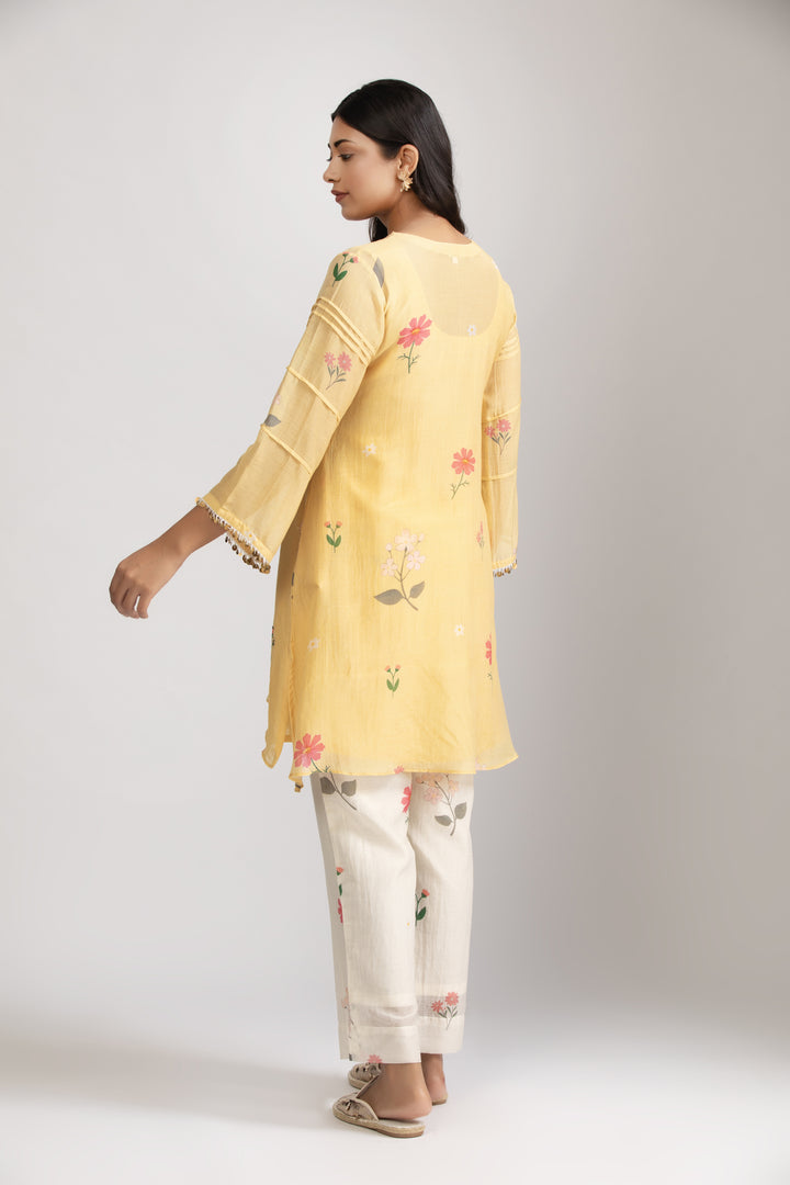 Ume Lemon Silk chanderi Kurta Set