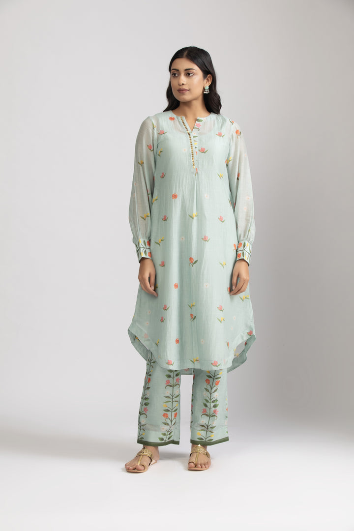 Peony Ice Blue Kurta Set