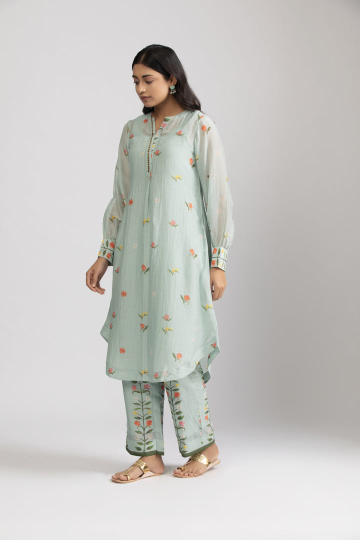 Peony Ice Blue Kurta Set
