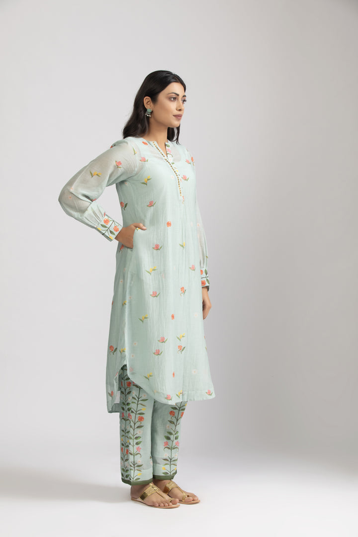 Peony Ice Blue Kurta Set