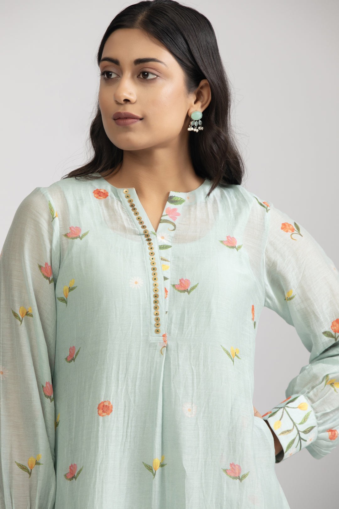Peony Ice Blue Kurta Set