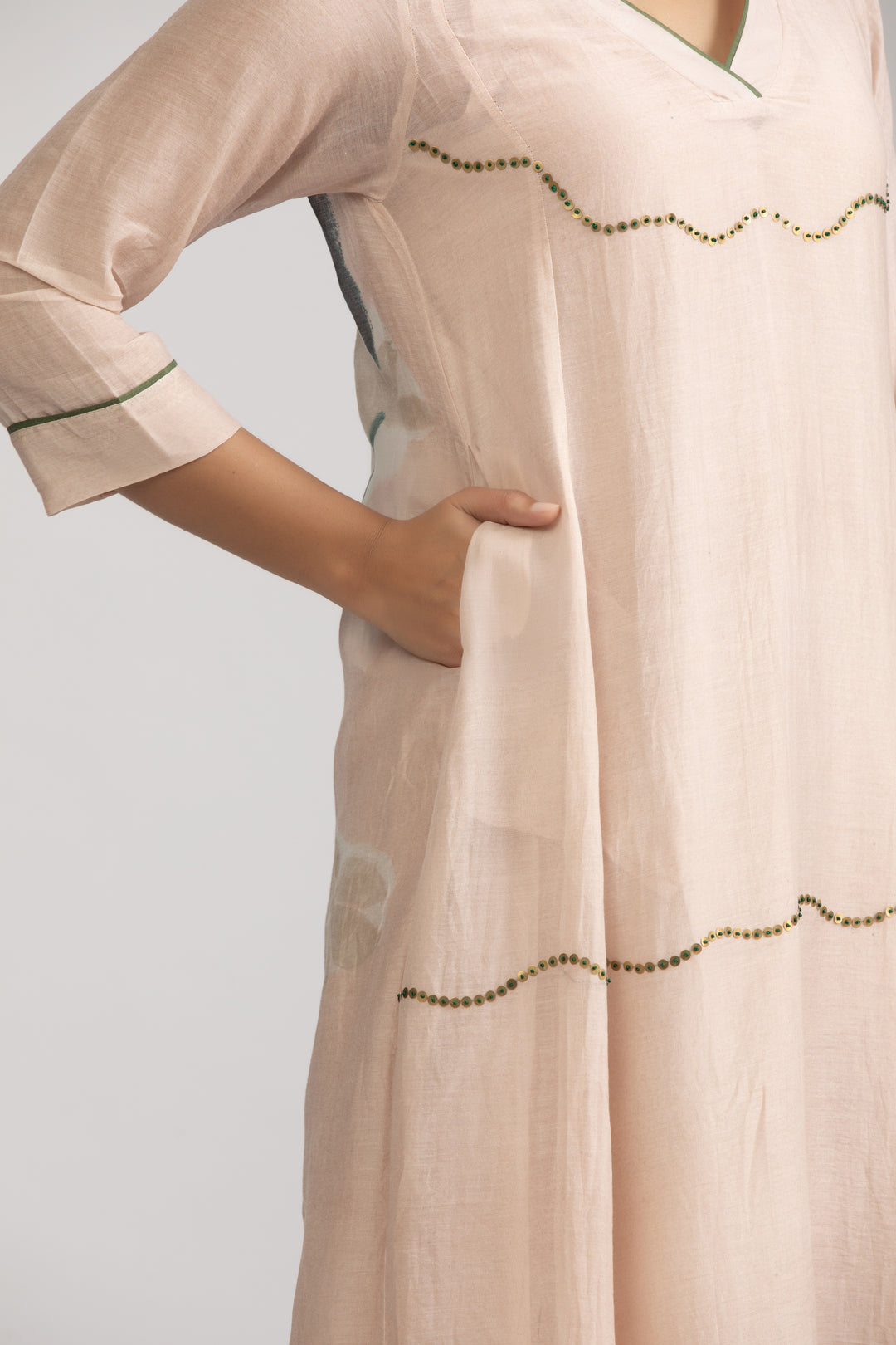 Aya Peach Kurta Set