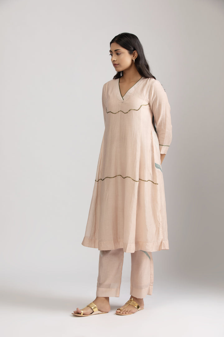Aya Peach Kurta Set