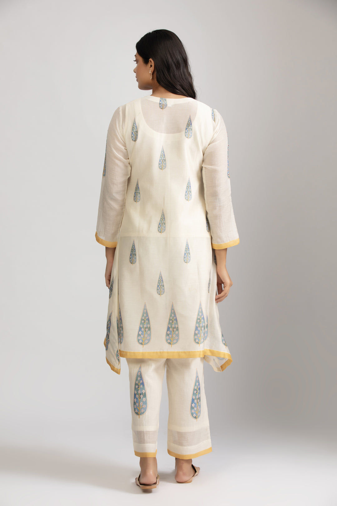 Aya Paisley Silk Chanderi Wrap Kurta Set