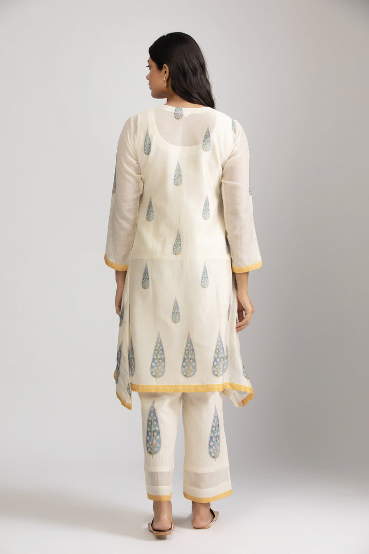 Aya Paisley Silk Chanderi Wrap Kurta Set