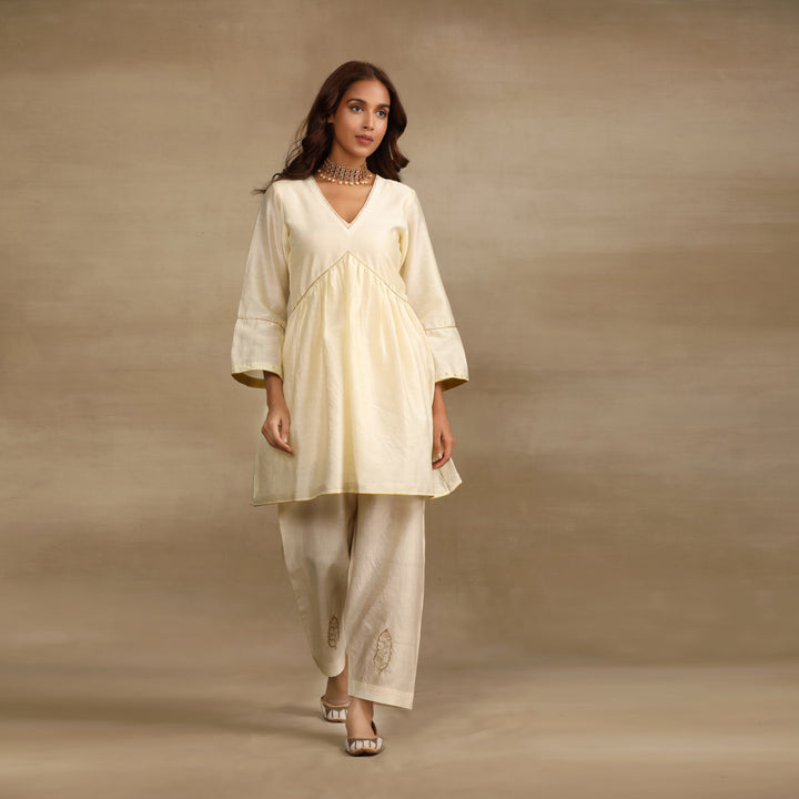 Ivory Mughal Silk Chanderi Suit Set