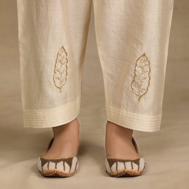 Ivory Mughal Silk Chanderi Suit Set