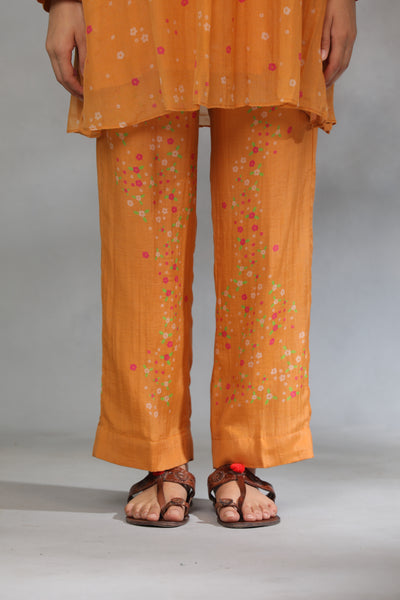 Orange Blush Printed Chanderi Coord Set