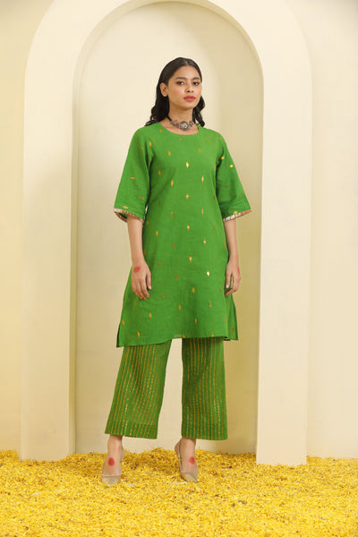 Maximum Green Lurex Cotton Coord Set