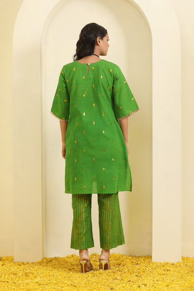 Maximum Green Lurex Cotton Coord Set