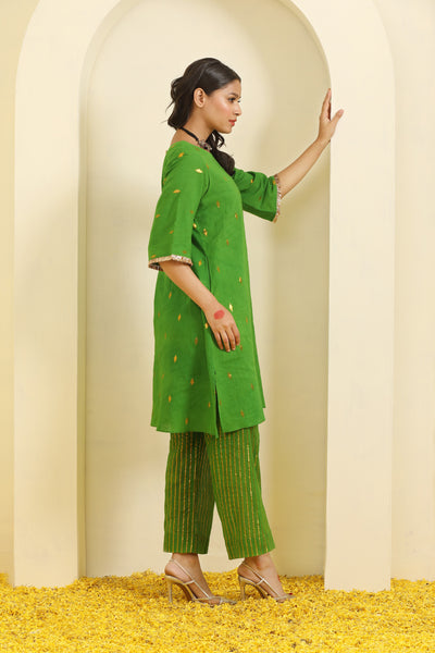 Maximum Green Lurex Cotton Coord Set