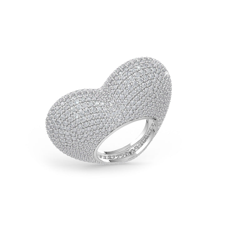 The Love ring in silver crystals