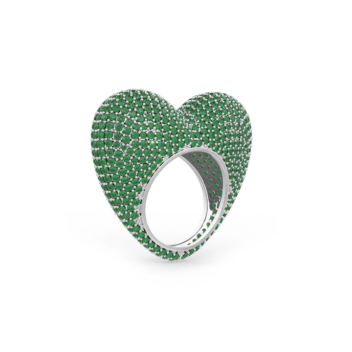 The love ring in emerald green