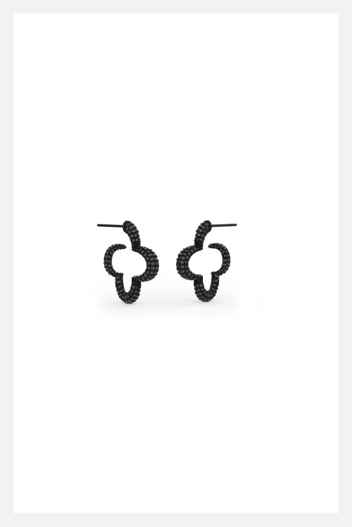 Mini Bella hoop earrings in black