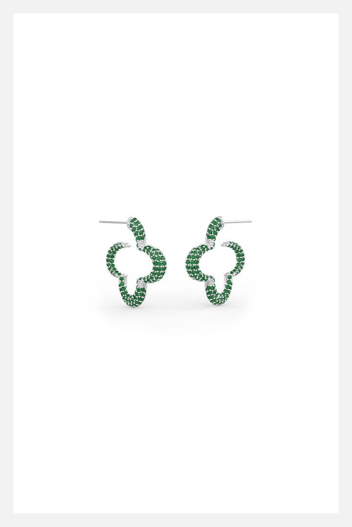 Mini Bella hoop earrings in emerald green.