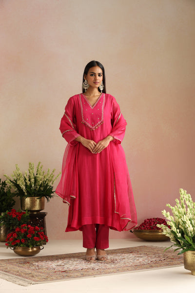 Gulaabi Ishq Mukaish Organza Odhani