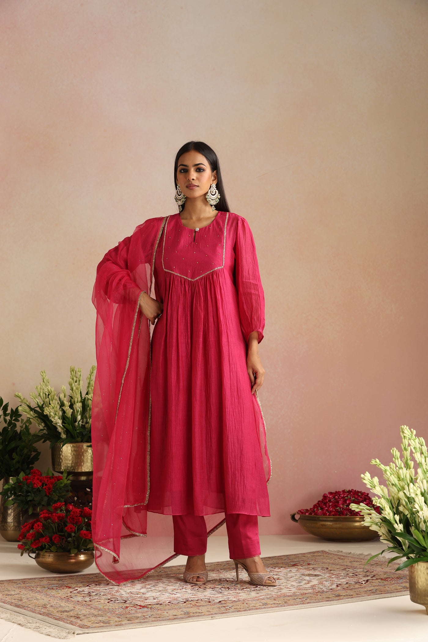 Gulaabi Ishq Mukaish Organza Odhani