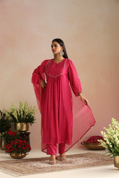 Gulaabi Ishq Mukaish Organza Odhani