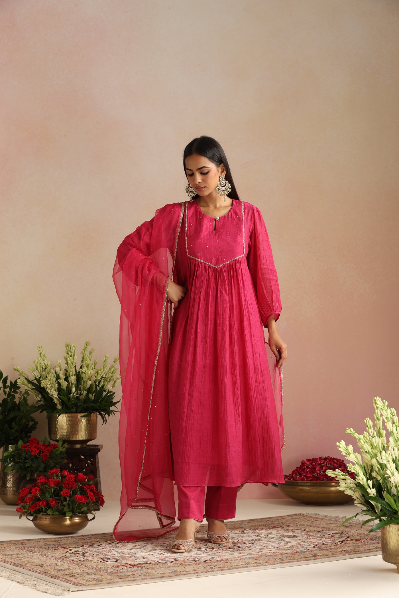 Gulaabi Ishq Mukaish Organza Odhani