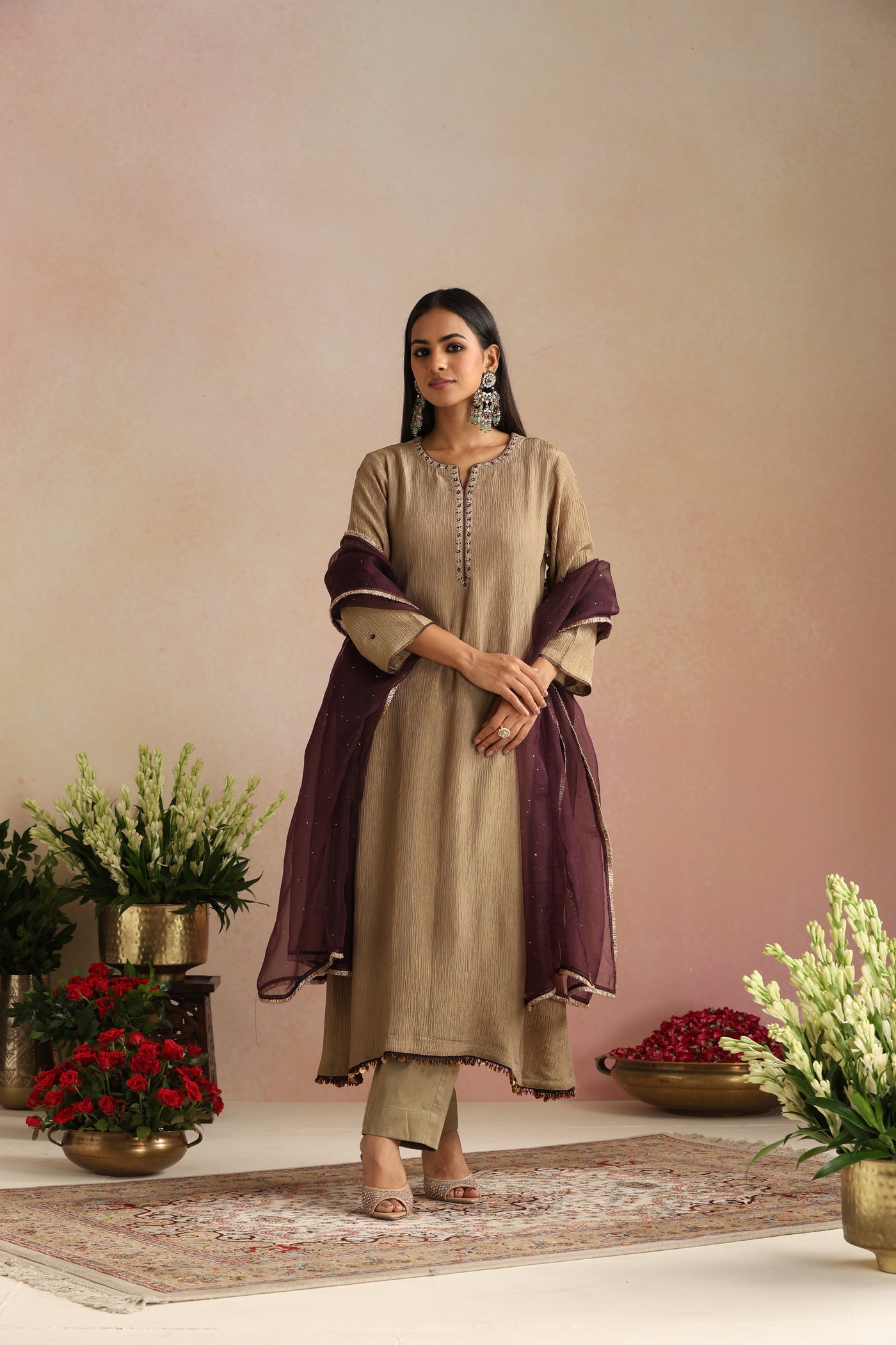 Khanak Ishq Tissue Kurta Set - Set of 2