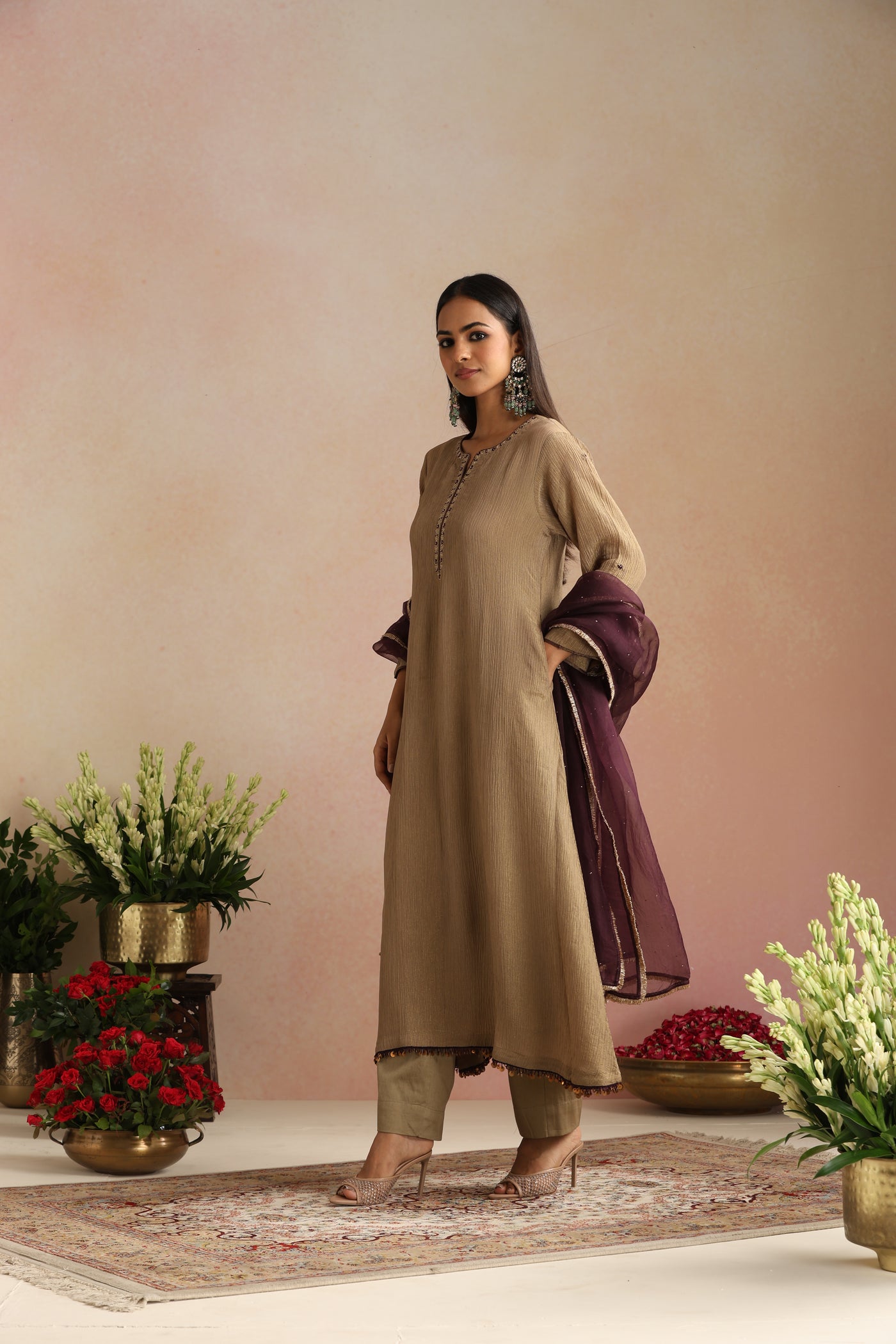 Khanak Ishq Tissue Kurta Set - Set of 2