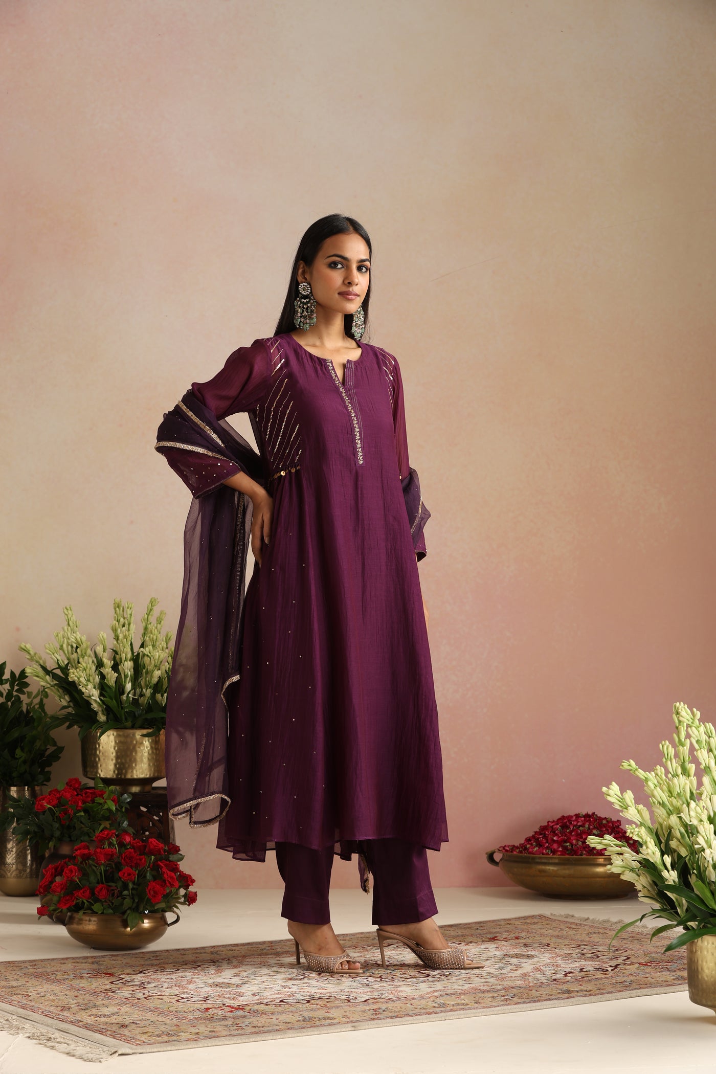 Mehr Ishq Mukaish Organza Odhani