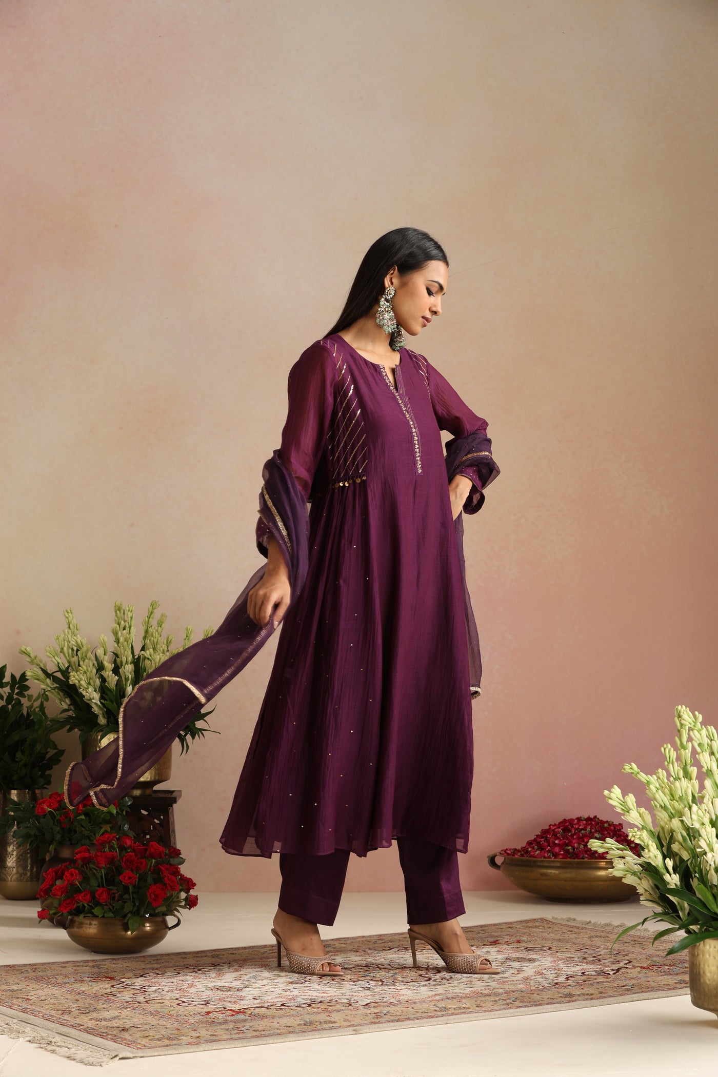 Mehr Ishq Mukaish Organza Odhani