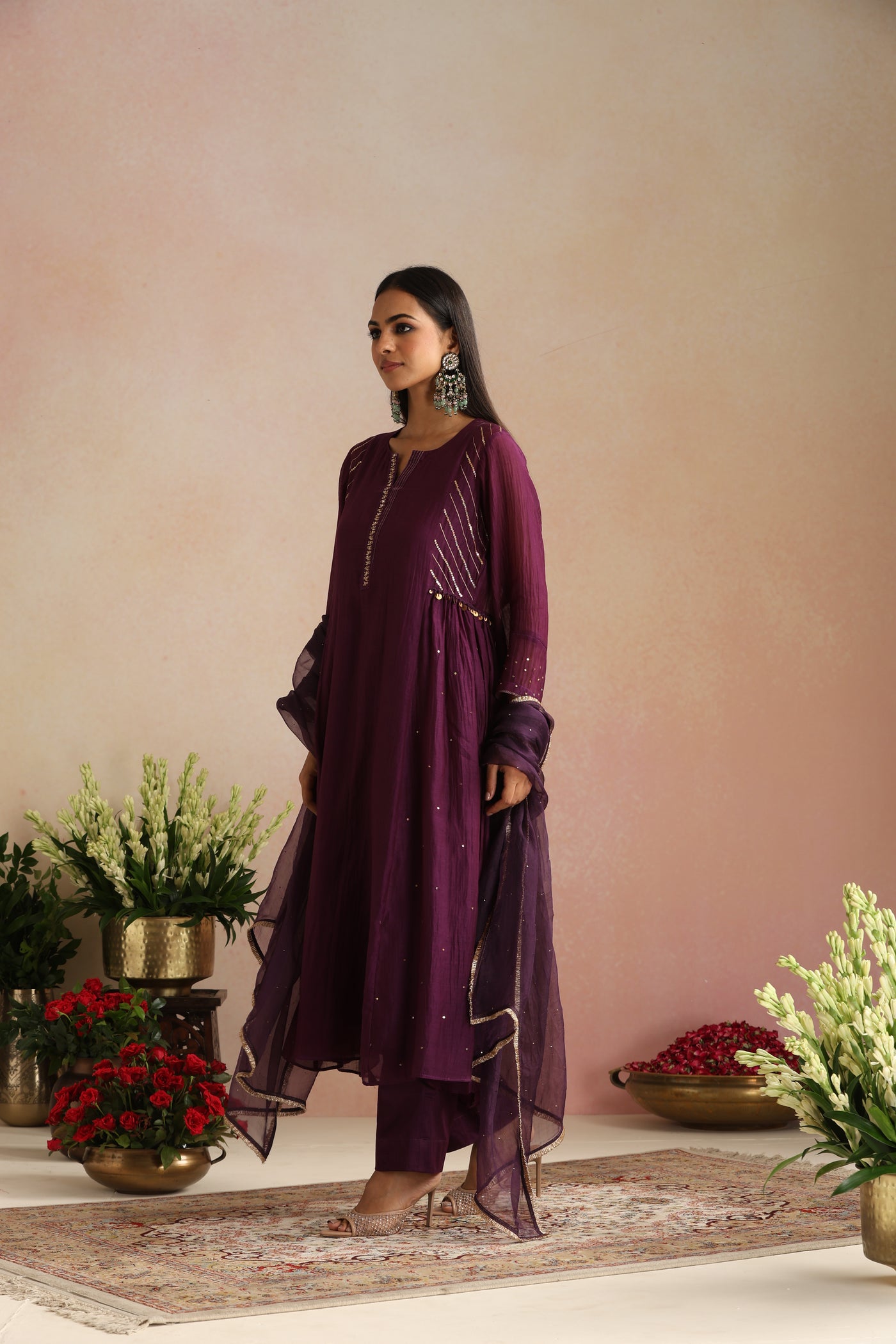 Mehr Ishq Mukaish Organza Odhani