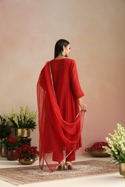 Surkh Ishq Mukaish Organza Odhani