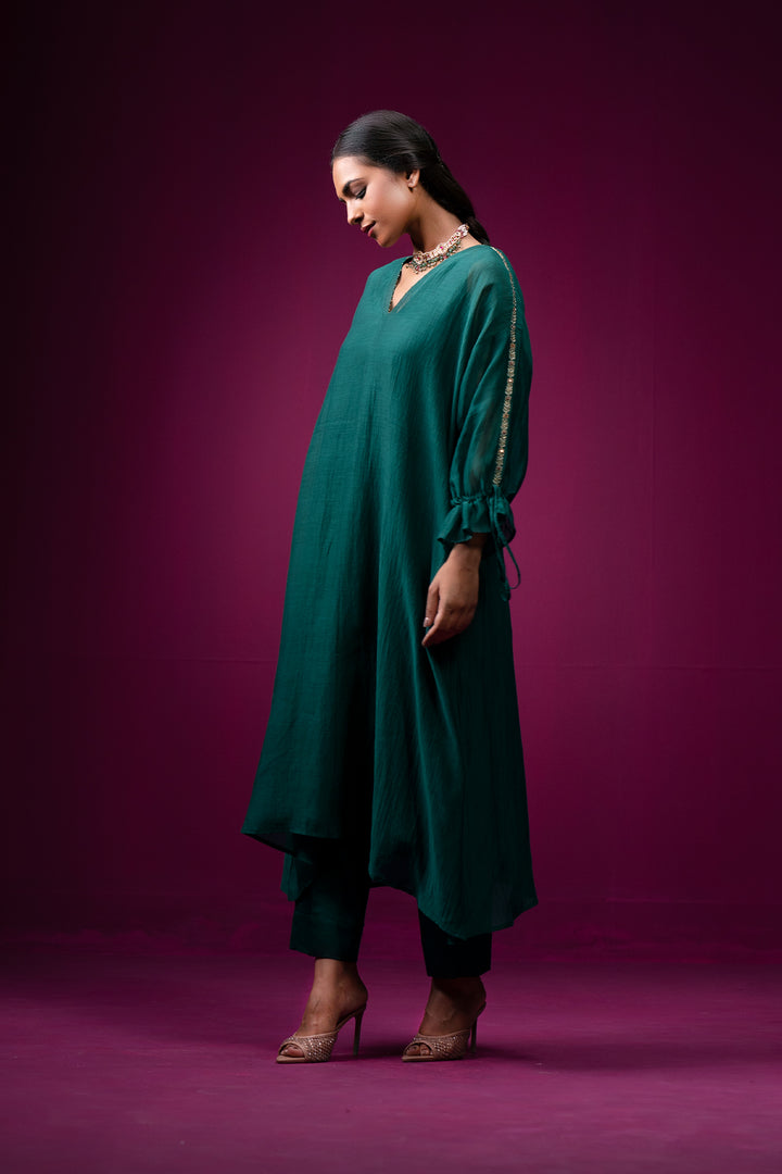 Panna Hand Embroidered Kajri Choga Set - Set of 2