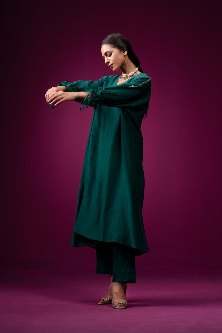 Panna Hand Embroidered Kajri Choga Set - Set of 2