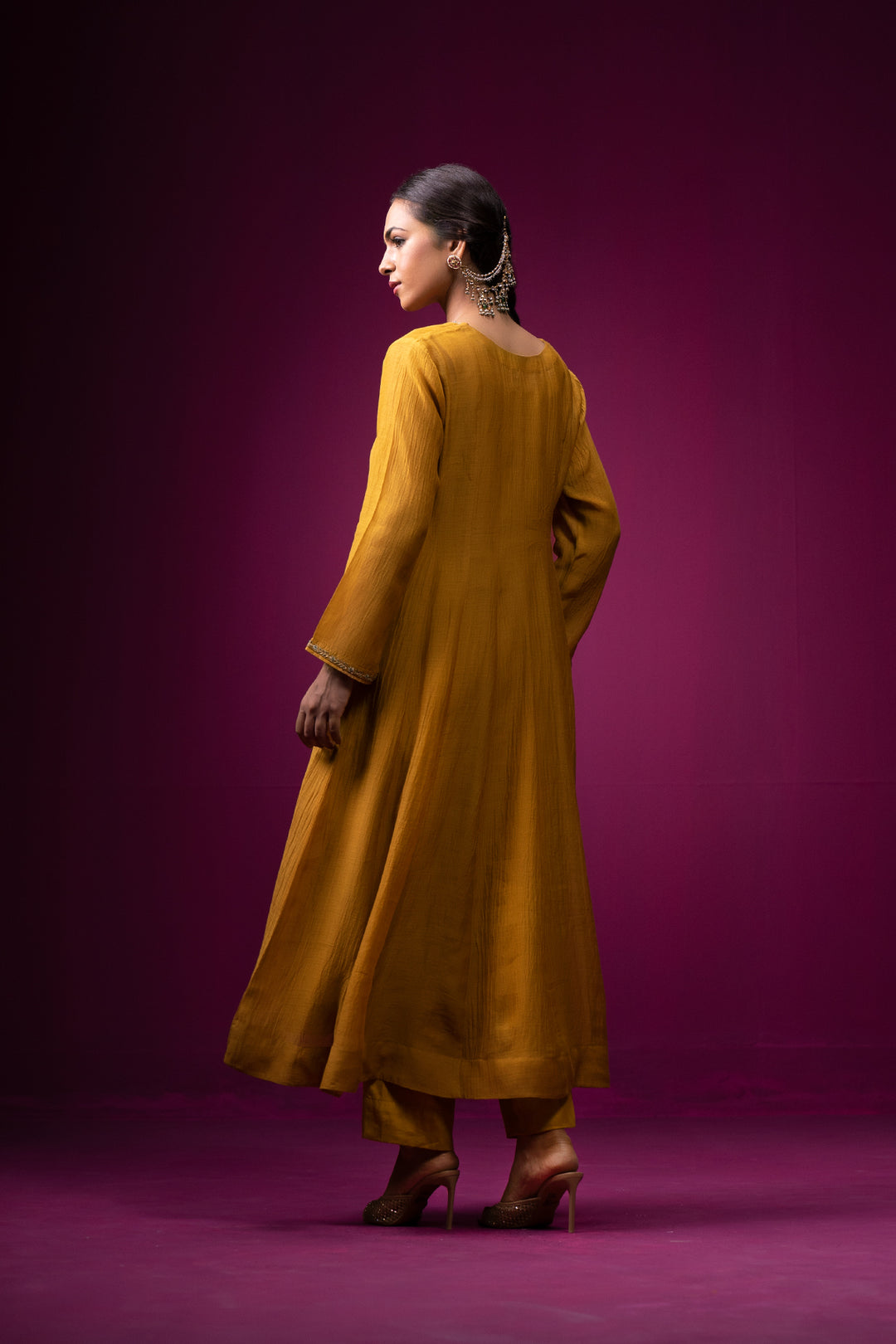 Nooran Anarkali Hand Embroidered Kajri Anarkali Set - Set of 2