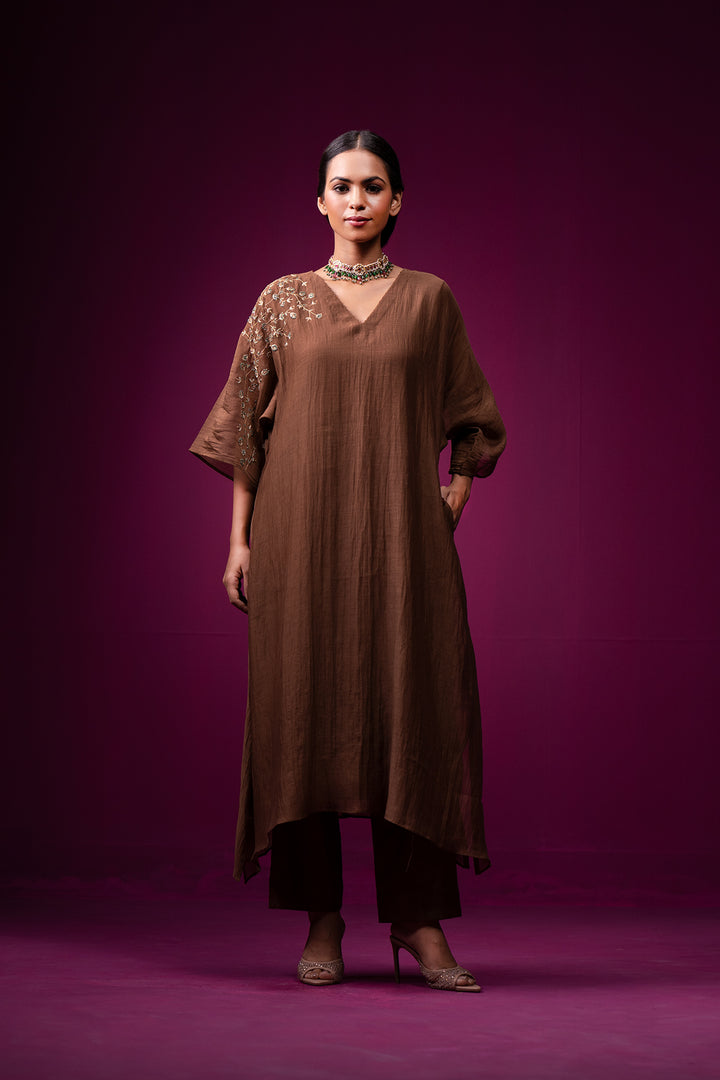 Naazneen Hand embrodidered Kajri choga set - Set of 2