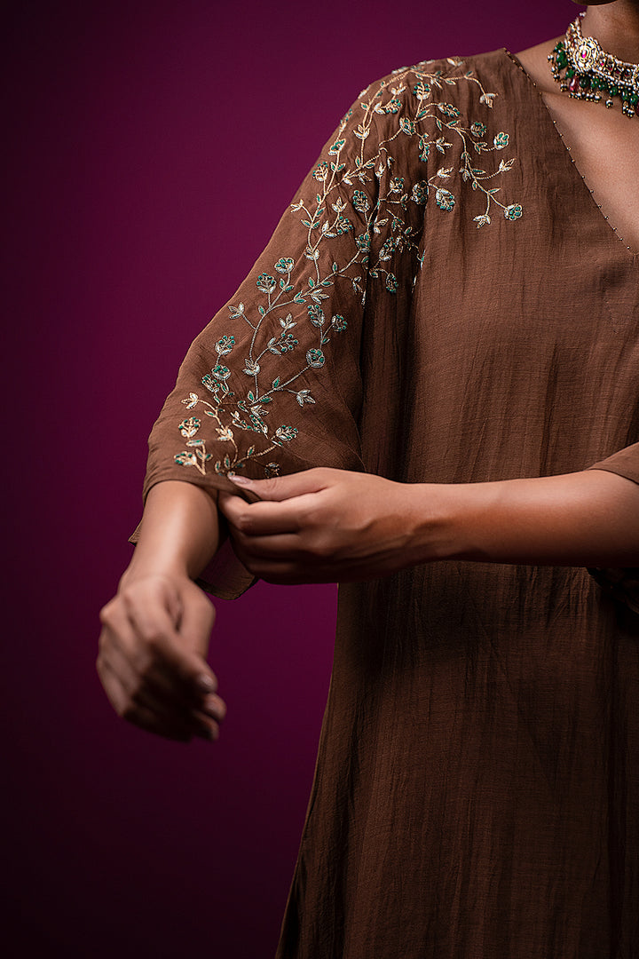 Naazneen Hand embrodidered Kajri choga set - Set of 2