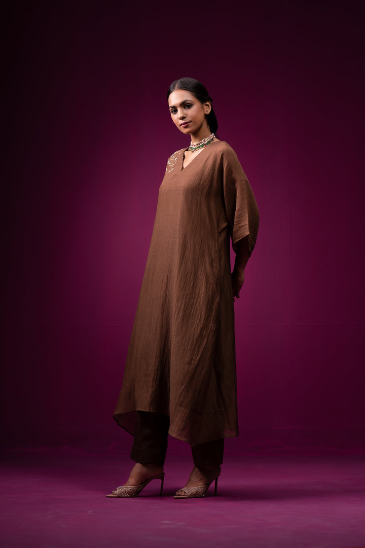 Naazneen Hand embrodidered Kajri choga set - Set of 2