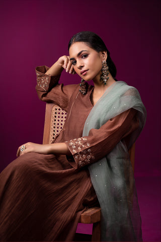 Ghazal  Hand embroidered Kajri Kurta Set - Set of 2