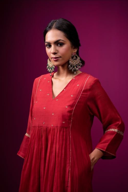 Gulnaar Hand Embroidered Kajri Kurta Set