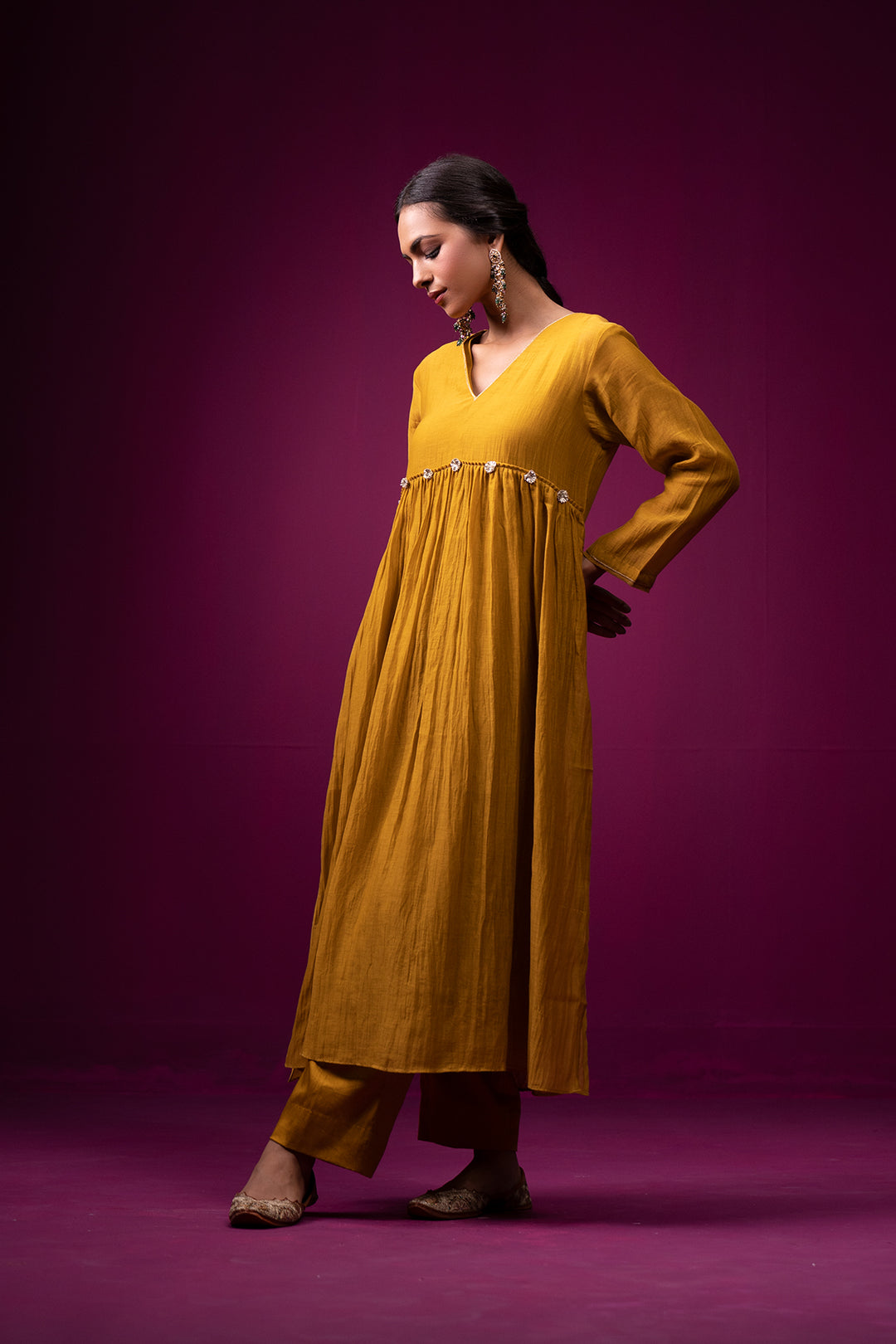 Kajri Form Haldia Gota Hand Embroidered Kajri Kurta Set - Set of 2 – Trendytokari